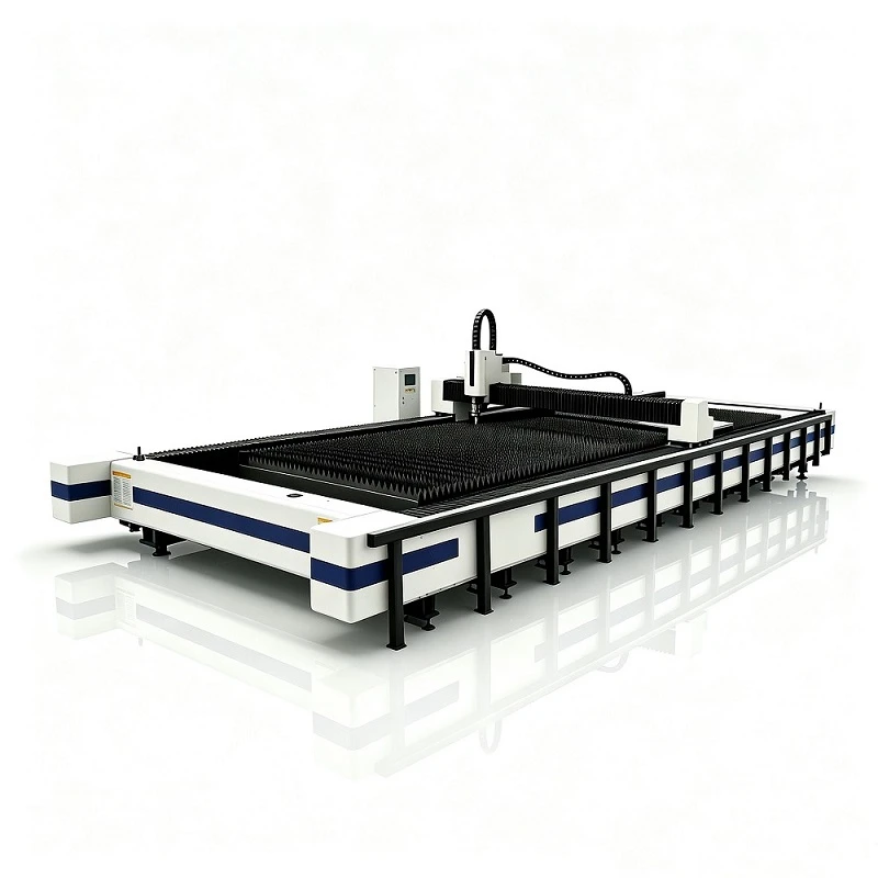 High Power Ground Rail Fiberlaserskärmaskin för metall